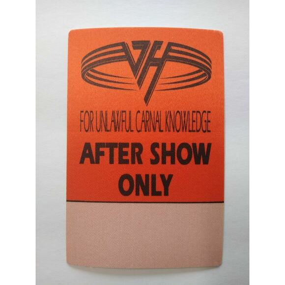 Van Halen Original Backstage Pass Original 1991 After Show Hard Rock Tour Orange - Picture 1 of 3